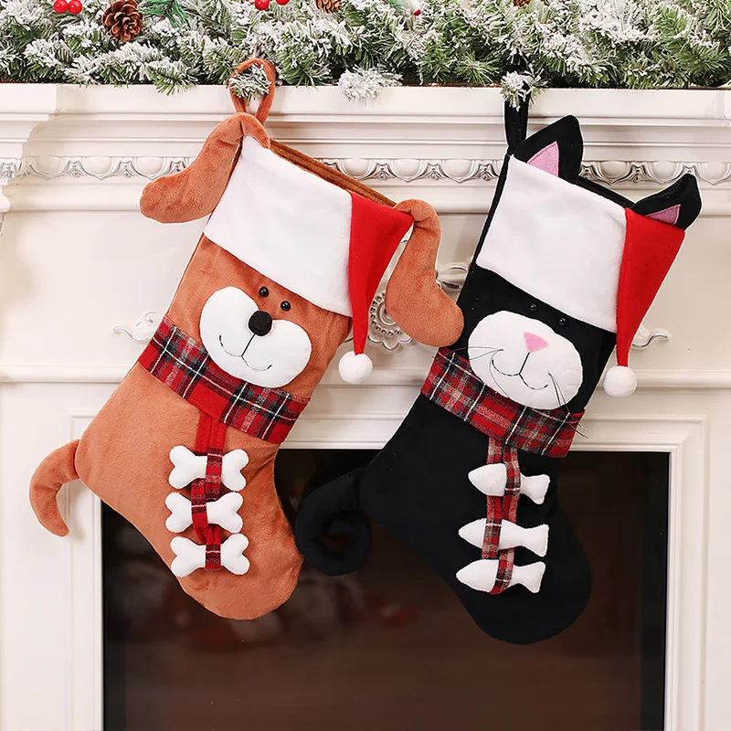 Christmas Stocking Hanging - 3D-носки для животных на Рождество: плюшевые