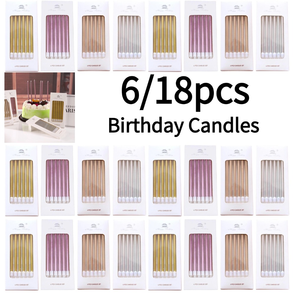Holiday Candle Set - 6/18 шт. металлические золотые, серебряные свечи