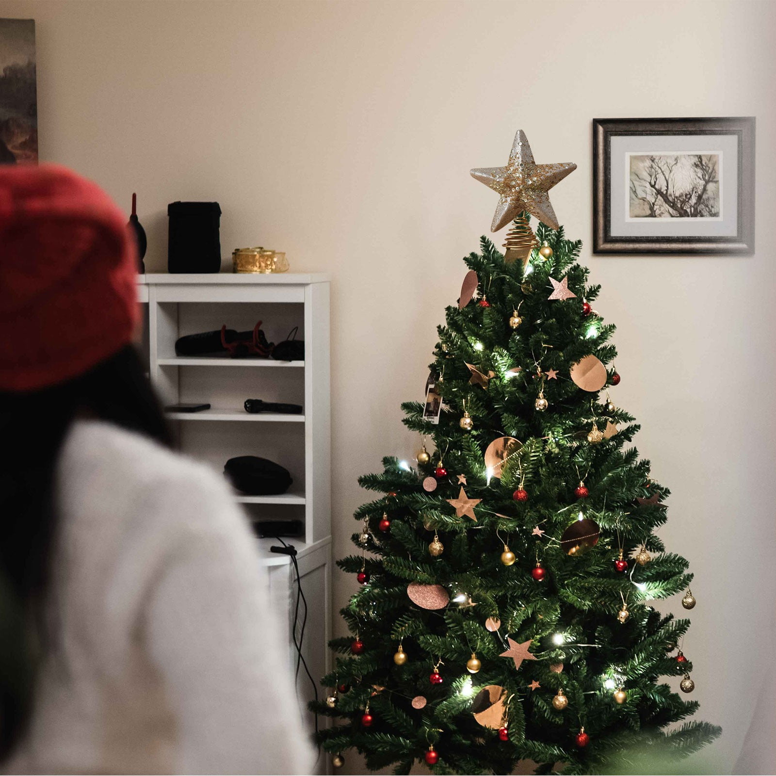 Star Tree Topper - Рождественская елка Топ Звезда Украшение Блестящая